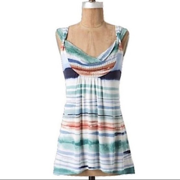 Anthropologie Vanessa Virginia Sagebrush Tank Top Size XS Drape Neck Blouse Boho - Picture 7 of 7